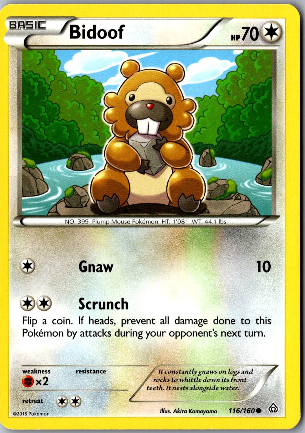 Bidoof 116/160 Common XY Primal Clash LP Pokemon Card