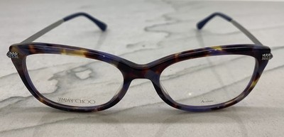 Jimmy Choo Womens Eyeglasses Frames, New, JC217, JBW(Blue Havana) 54 18 140