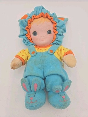 Vntg Playskool 1986 Jammie Pies Baby Doll Plush Blue Bunny Rabbit Pajamas Tuck