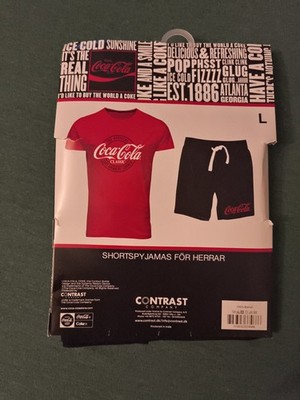 Coca Cola Pyjama T Shirt Schlafanzug , Shorts, Neu, Größe L