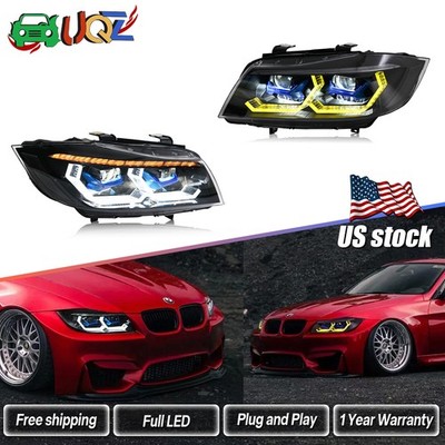 Full LED Headlight For 05-12 BMW 3Series E90 E91 Sequential Animation Turn RH+LH