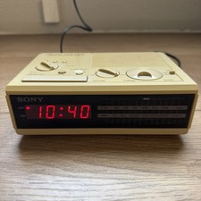 Vintage Sony Dream Machine ICF-C2W AM FM Digital Alarm Clock Radio Beige Tested