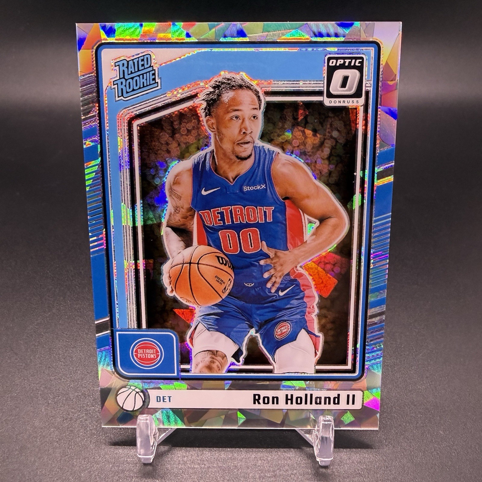 #/25! 🚨2024-25 Donruss Optic Ron Holland II RC Pistons Rated Rookie Ice #291