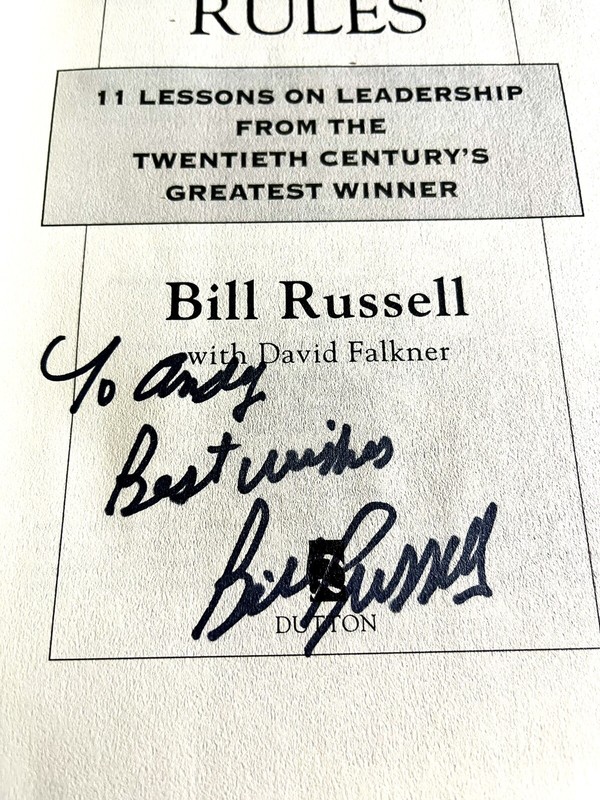 BILL RUSSELL Boston Celtics Signed BASKETBALL Book Rules HOF AUTO RARE signature