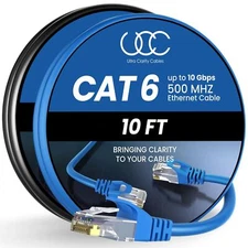 Cat 6 Ethernet Cable 10 Ft 2 Pack, Cat 6 Cable Outdoor&Indoor, High Speed 10G...