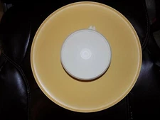 Vintage Tupperware Harvest Gold Chip and Dip Circular Tray Platter 492-2 EUC