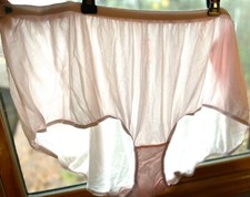 Vtg COMFORT CHOICE Shiny Sheer Nylon Mushroom Gusset Plus Sz 14 Pink Panties