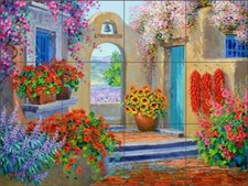 Southwest Tile Backsplash Mikki Senkarik Floral Art Ceramic Mural MSA290