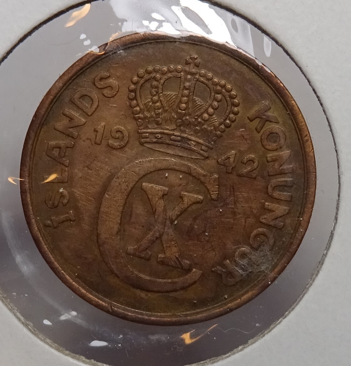 1942 Iceland 5 aurar coin