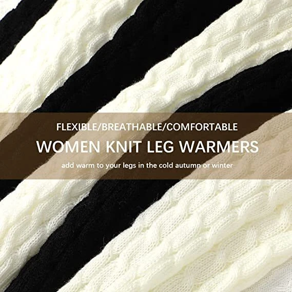 Mujeres Dama Calentadores de Piernas Invierno Cálido Largo Bota Calcetines Cable Tejido Hasta la Rodilla Leggings Foto 3 de 4