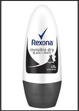 REXONA Women 48H Antiperspirant Roll On Deodorant Invisible Dry Black White 50ml