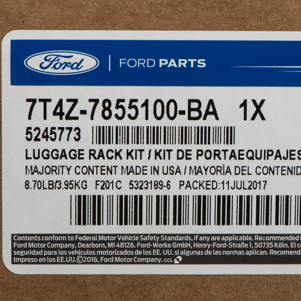 Kit de barras transversales para portaequipajes de techo negras 07-15 Ford Edge Lincoln MKX 7T4Z7855100BA OEM NUEVO Foto 4 de 4