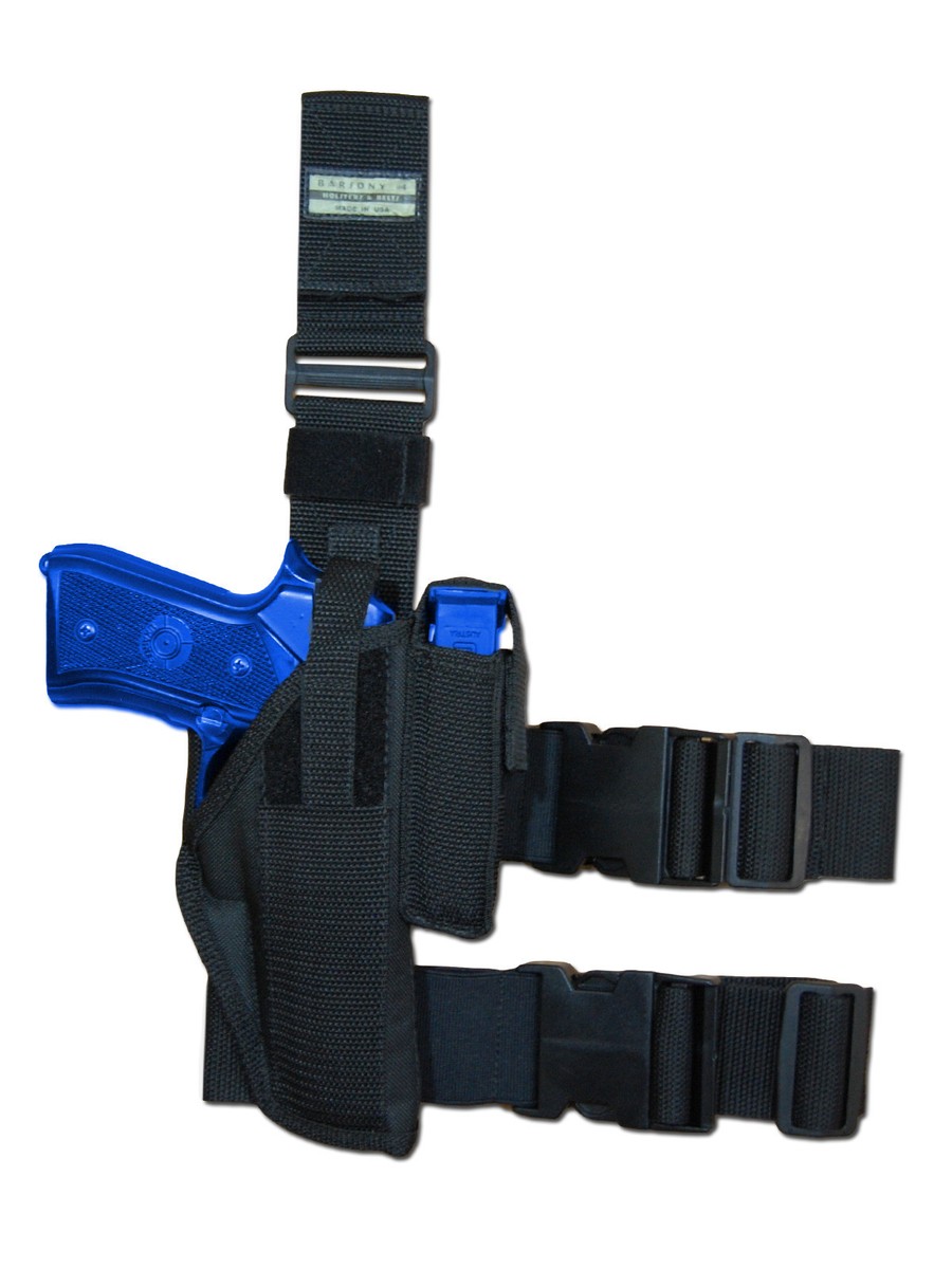 Barsony Tactical Leg Holster With Magazine Pouch For Smith & Wesson Full Size 9mm/40 - Model 78-32, Nylon