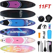 11FT Stand Up Paddle Board Inflatable SUP Kayak Seat Complete Kit Pump RepairKit