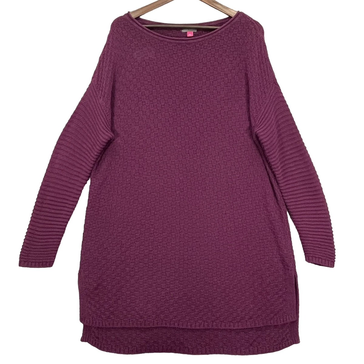 vince purple sweater dress Vince Ribbed-Knit Sweater Dress In Purple - 30% Off