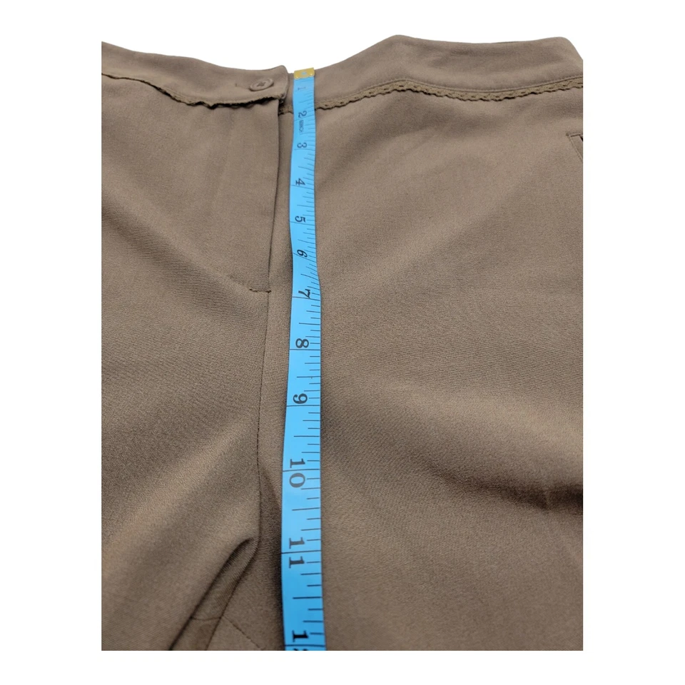 LARRY LEVINE Pants Womens Size 12 P Brown Career Crop Dress Casual School - Image 4 of 4