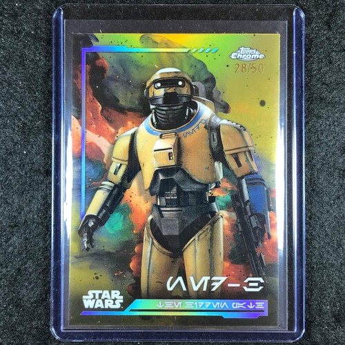 2024 Topps Chrome Star Wars NED-B Aurebesh Gold 28/50 #84