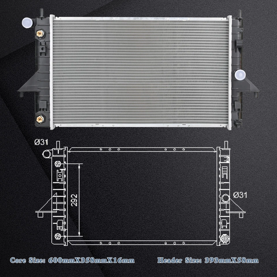 2191 Radiator for 1994-2002 Saturn SC1 SC2 SL SL1 SL2 / 1994-2001 SW1 SW2 1.9L Foto 3 de 4