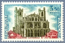 Timbre de 1972 - Narbonne - Cathédrale Saint Just - N° 1713 Neuf