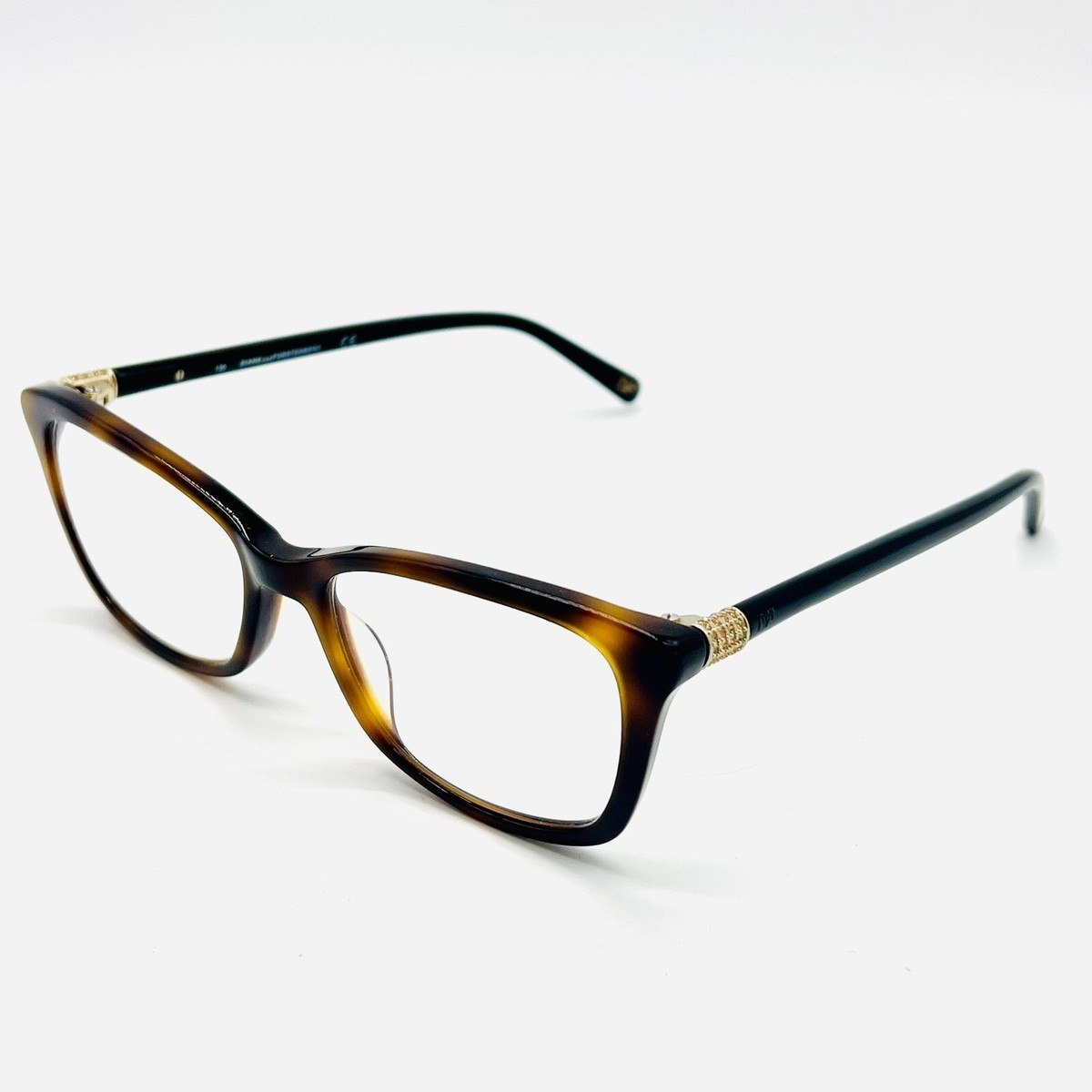 Diane Von Furstenberg Eyeglasses Tortoise Frame Black Arms 