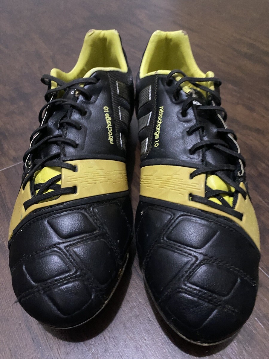 Adidas Mens nitrocharge 1.0 TRX FG size 6.5 Black Yellow Soccer
