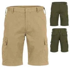Highlander Elite Combat Shorts Mens Cargo Olive Khaki Military Army Tactical