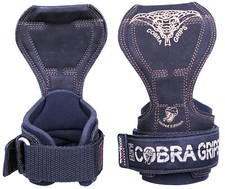 Cobra Grips PRO BLACK LEATHER Weight Lifting Straps Power Lifting Grip Pad GLOVE