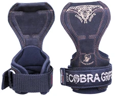 Cobra Grips PRO BLACK LEATHER Weight Lifting Straps Power Lifting Grip Pad GLOVE