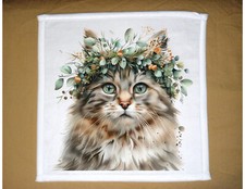 Cat Dish Towel, 12x12, FREE ship, hand towels, kitchen, bath, choice, kitty