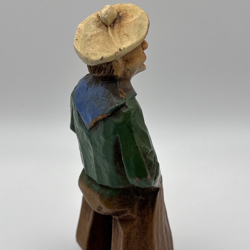 Figurine art populaire vintage artisanal peint marin 5" figurine syroco bois resi - Photo 10/15