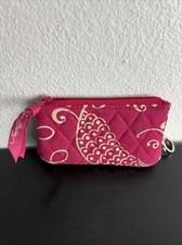 Vera Bradley Cute Pink Mini Coin Purse Keychain Zipper With Floral Inside