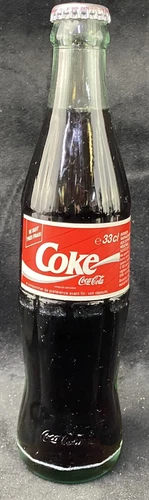 Vintage Rare Never Opened Glass Coca-Cola 330 Ml Bottle French Metal Cap