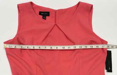NEW AB Studio Women's Pink Sleeveless Fit & Flare Knee Length Dress Size 10 - Picture 8 of 11