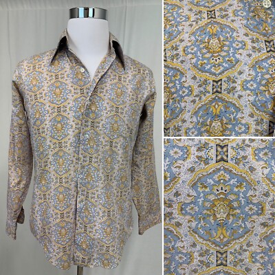 Vintage JM Fields Men s 15 M 15.5 Button Down Western Floral Shirt