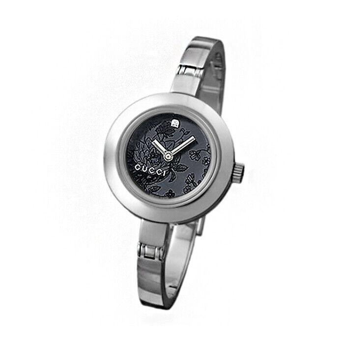 GUCCI 105 Series Diamond Black Flower Dial Ladies Watch GUCCI 105 Series Diamond Black Flower Dial Ladies Watch