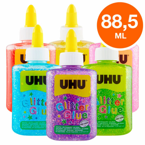 UHU Colla Glitterata Glitter Glue Bottle Flaconi a Scelta per Bambini da 88,5 ml