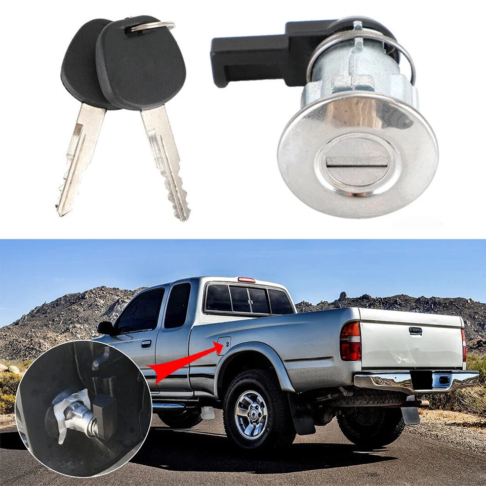 Fuel Gas Door Lock Cylinder & Keys For Toyota 1995-2004 Tacoma 2000-2003 Tundra - Image 3 of 4