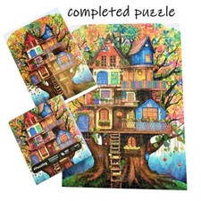 Ppuzzling Fantastical Treehouse Puzzle 1000 Piece Whimsical Colorful COMPLETE