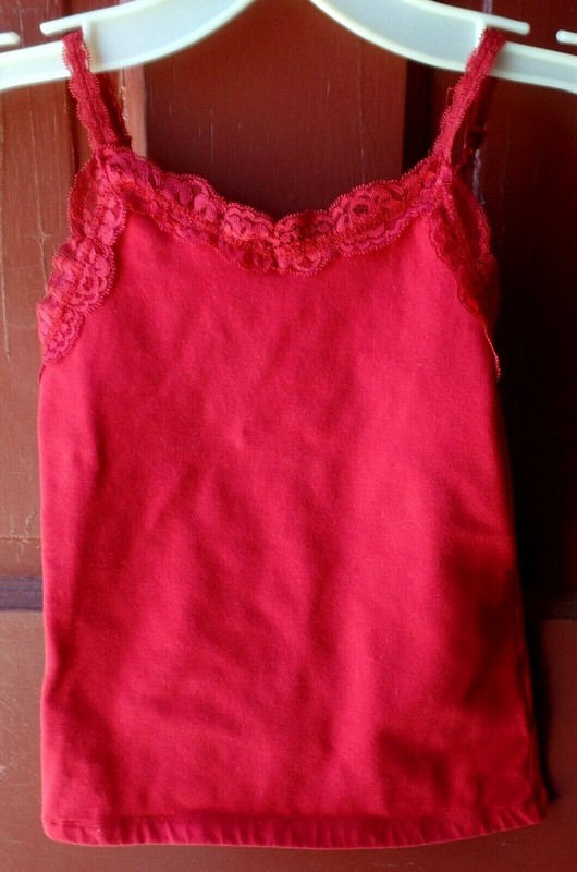 FADED GLORY STRETCH Cotton Blend Red Tank Top Size S 6/6X
