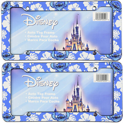 Chroma Stitch Hibiscus License Plate Frames, Plastic Car License Plate, 2 Packs