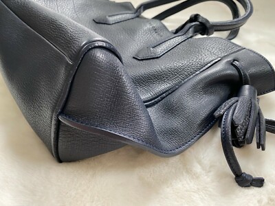 EUC Authentic Longchamp Handbag Penelope Medium Navy Leather Tote