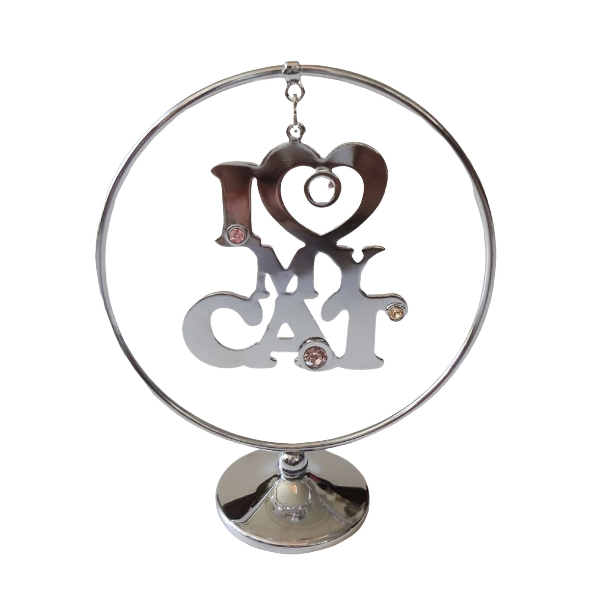 Crystocraft I Love My Cat Crystal Pet Ornament With Swarovski Elements Boxed