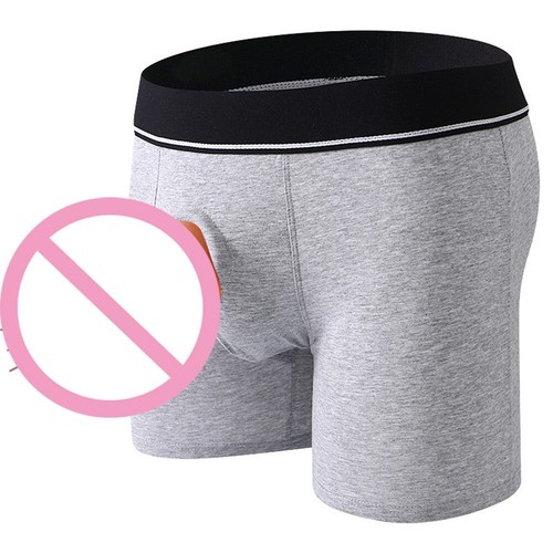 Herren Unterhose Open Pouch Loch Boxershorts Cockring Baumwolle Unterwäsche Boxershorts - Bild 14 von 45