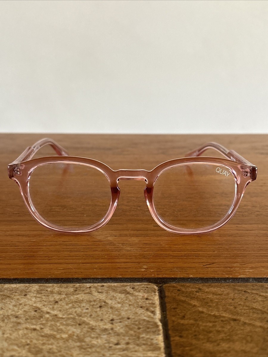 Quay Australia Clear Pink Sunglasses Eyeglasses Frames Walk 