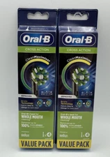 2Pack Oral-B Cross Action Clean Maximiser Toothbrush 8 Heads total, Black