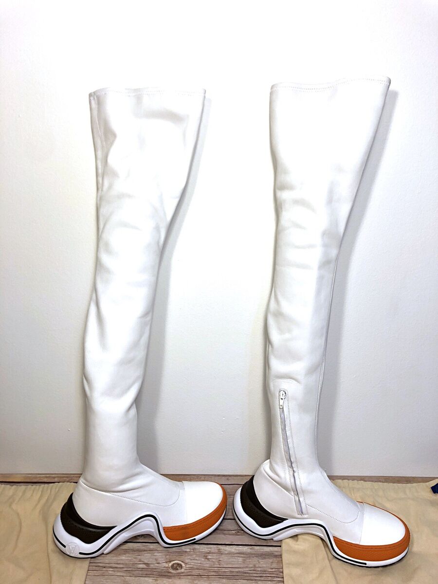Louis Vuitton Thigh High Archlight Boot Sneaker White Orange Louis Vuitton Thigh High Archlight Boot Sneaker White Orange