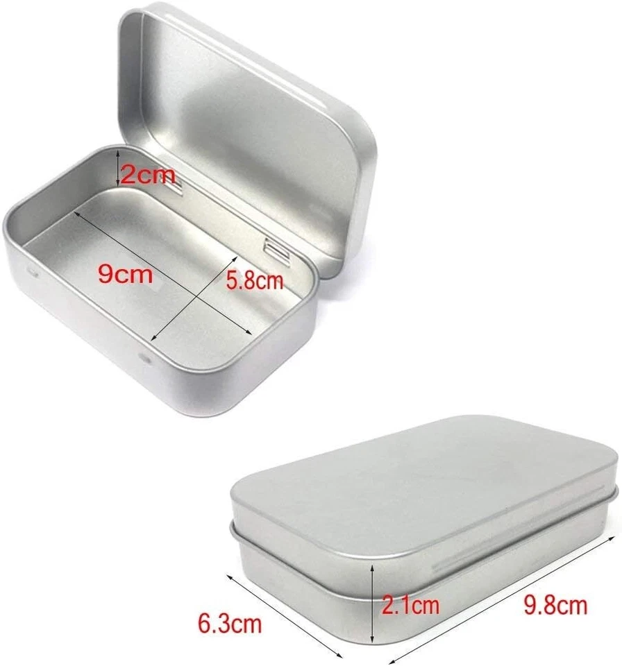 Set da 8 contenitori  rettangolari in argento metallo Vuoto Mini scatola - Immagine 2 di 4