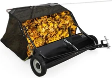 42 inch Tow-Behind Lawn Sweeper Leaf Yard Collector Adjustable Sweeping Height