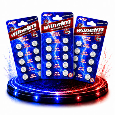 30 x Nemt-Cell AG2 Knopfzellen Knopfbatterien Uhrenbatterien Blisterpack