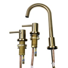 Signature Hardware 483888 Lexia 1.2 Gpm Widespread Bathroom Faucet - Brush Gold Signature Hardware 483888 Lexia 1.2 Gpm Widespread Bathroom Faucet - Brush Gold